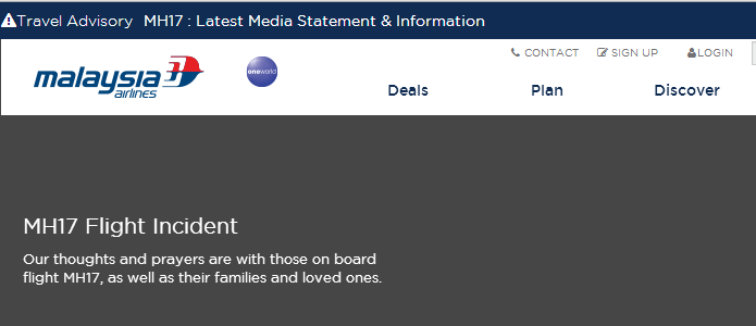 Крутое пике Malaysia Airlines